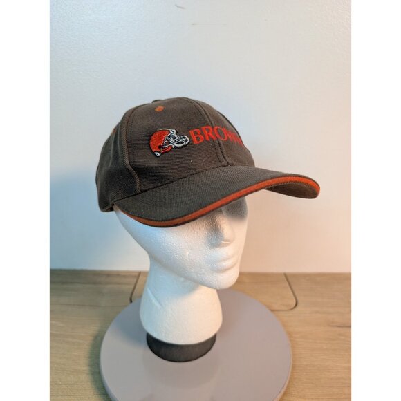 Vintage Cleveland Browns Hat Cap Strap Back Brown Embroidered Logo NFL Puma - Picture 1 of 11